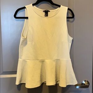 Cream Peplum Top